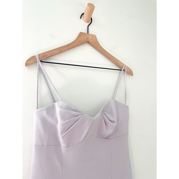 NWT Amsale Angie Bridesmaid Dress Size 10 Gray Dove Crepe Maxi Formal Wedding - Picture 2 of 10